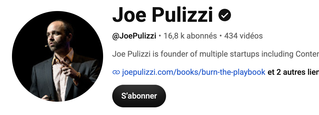 Chaîne YouTube de Joe Pulizzi